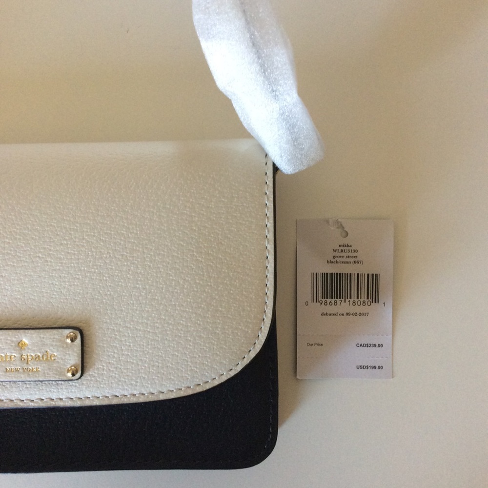 Kate Spade Mikka Grove Street Blck/Cream Crossbody - Picture 2 of 6